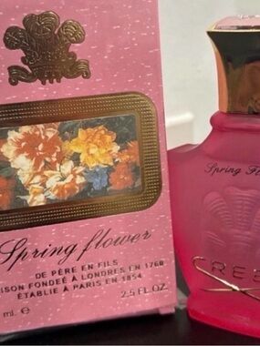 Creed Spring Flower Women's Fragrance Bottle in Pink and Gold Accents